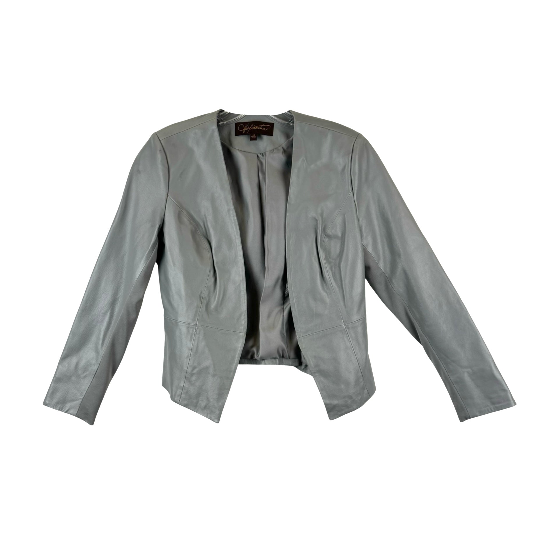 Hal Rubenstein Gray Leather Jacket