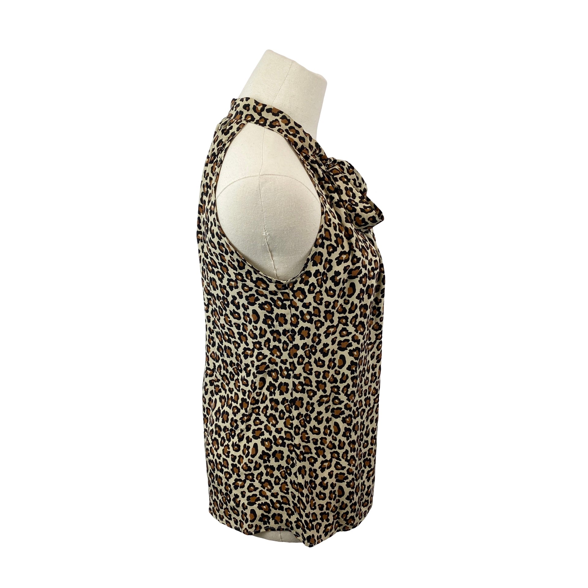 Nieves Lavi Leopard Print Halter Blouse