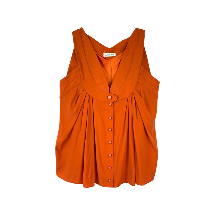 Zac Posen Silk Button Down Tank-Thumbnail