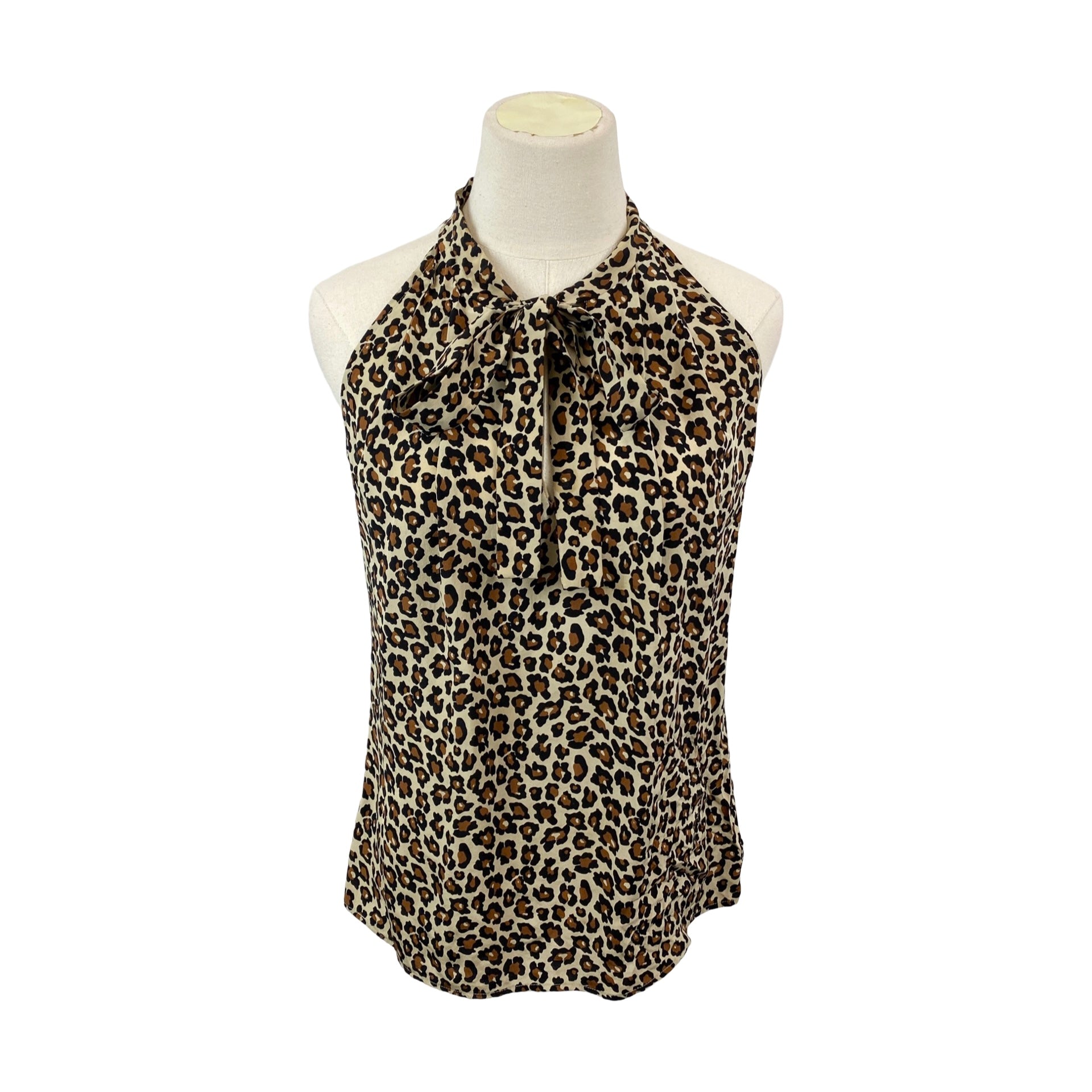 Nieves Lavi Leopard Print Halter Blouse