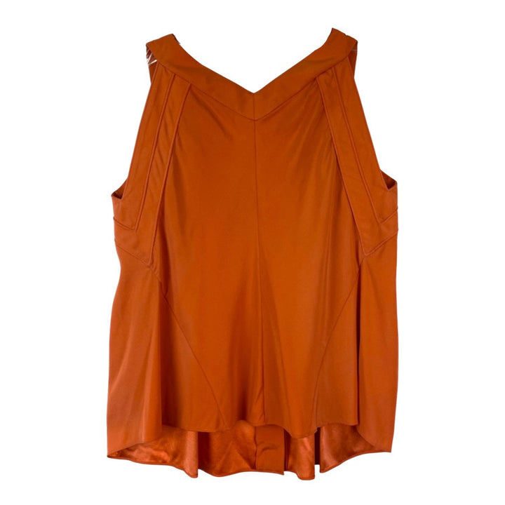 Zac Posen Silk Button Down Tank-Back