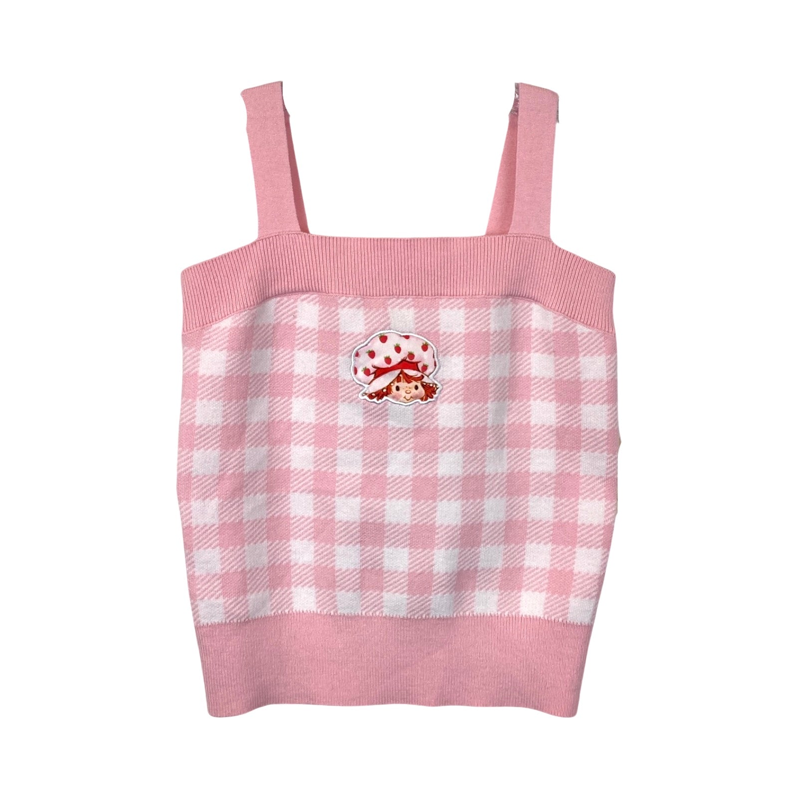 Strawberry Shortcake Gingham Knit Tank Top
