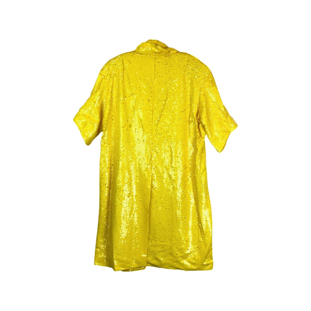 Thang De Hoo Sequined Yellow Coat-Back