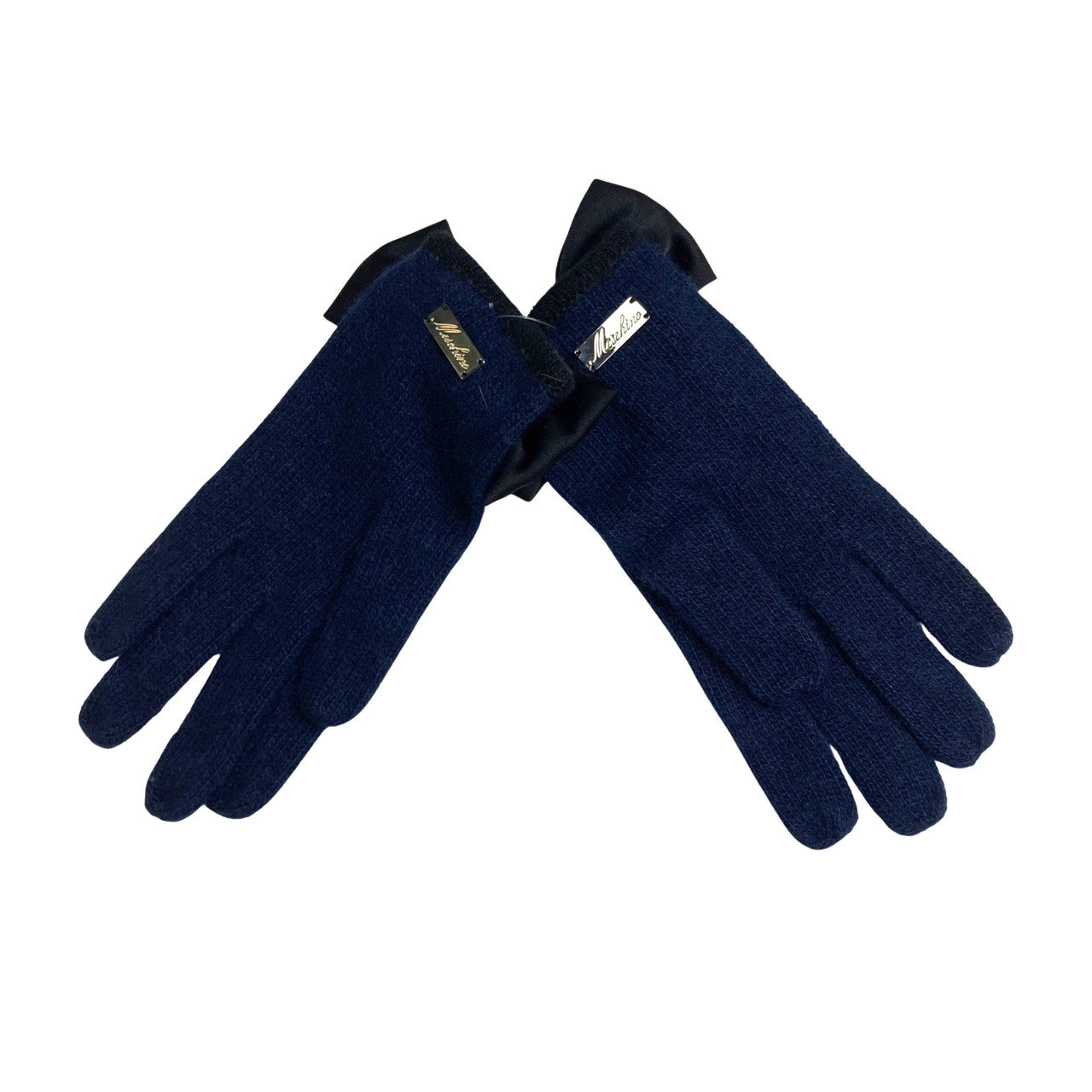 Moschino Bow Detail Cashmere Knit Gloves-back