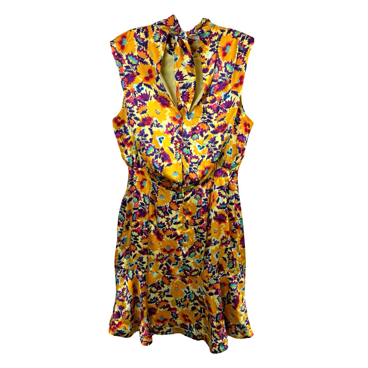 Saloni Silk Fleur Gathered Floral-Print Mini Dress