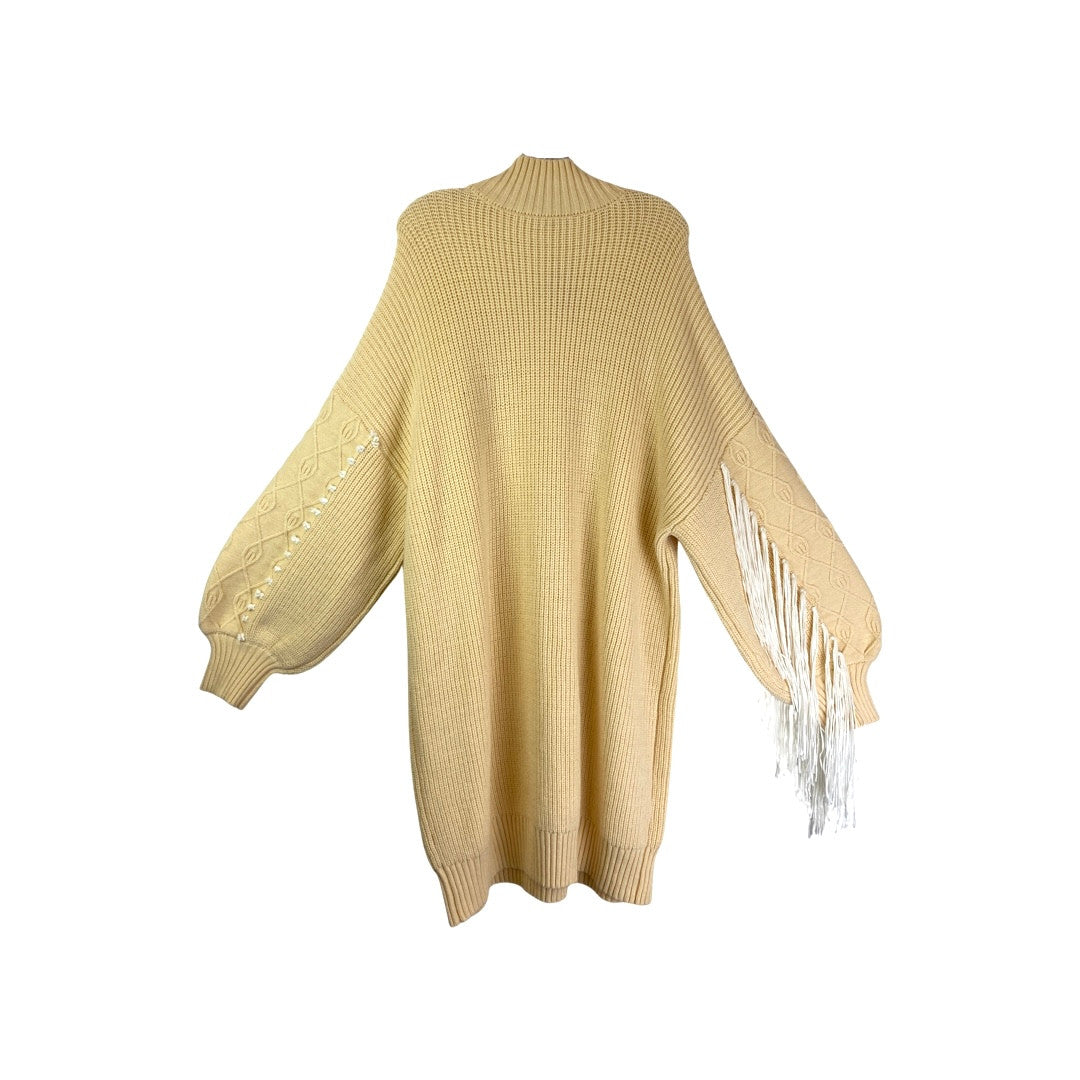 Eloquii Fringed Sweater Dress-Back