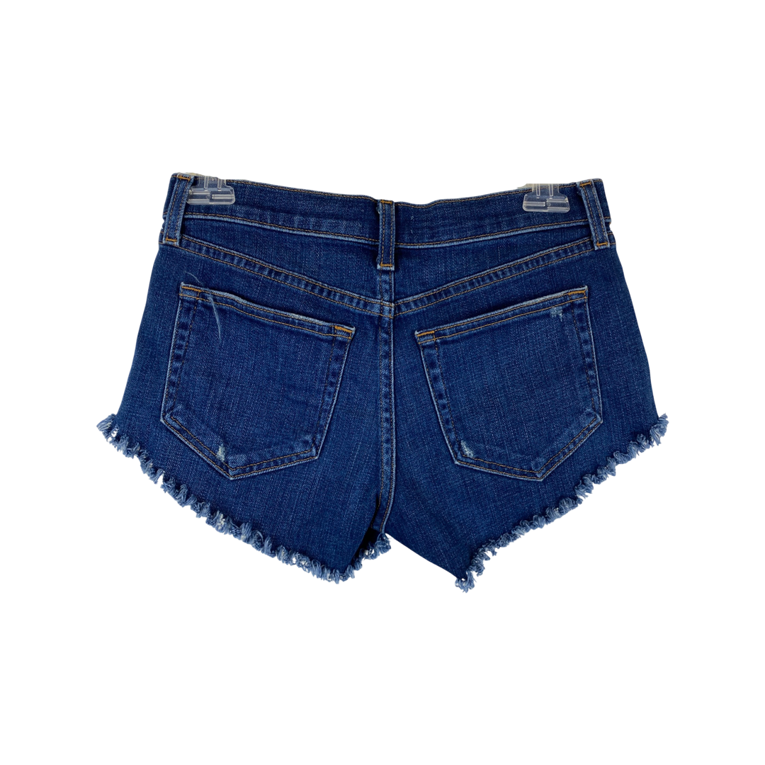 L'Agence Denim Frayed Short Short-Back