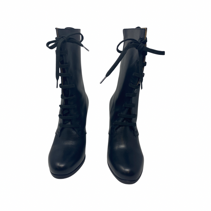 Woman by Common Projects Combat Heeled Boots-Black front