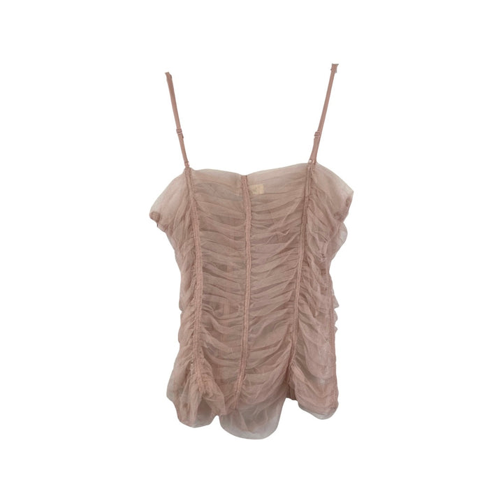 Love J Sheer Ruched Tulle Top-Back