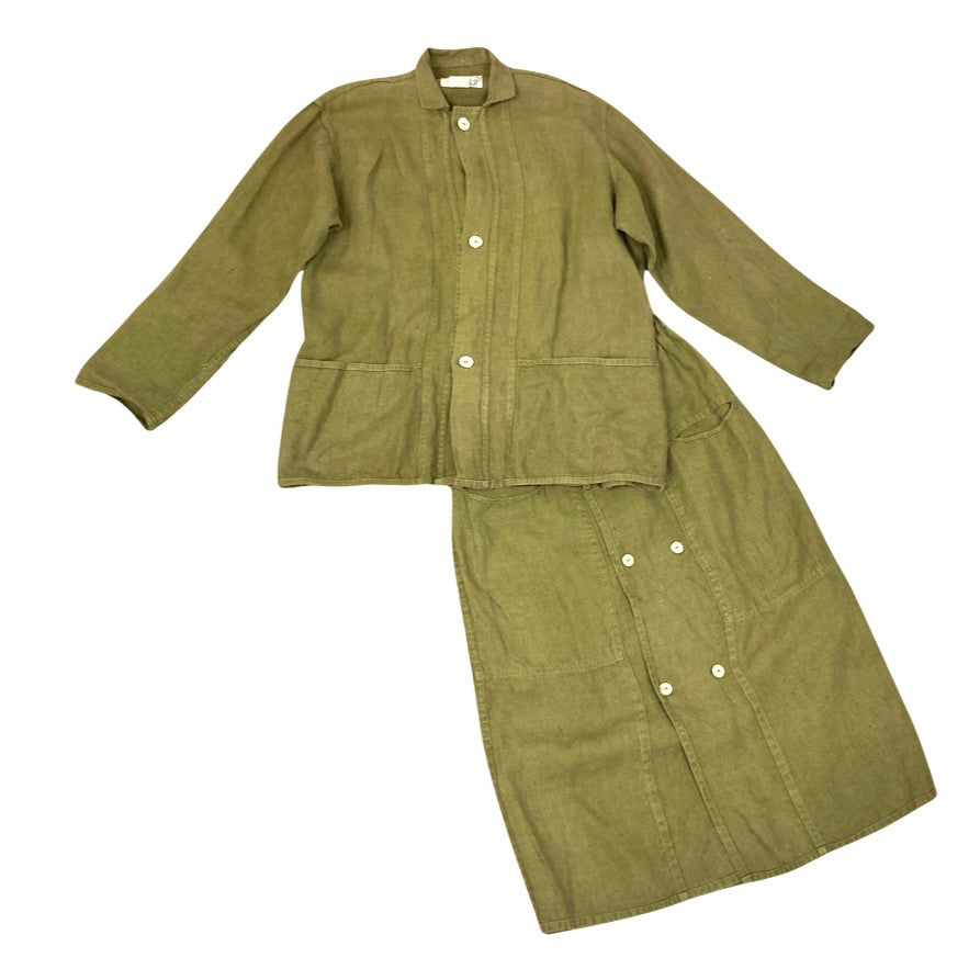 Vintage Angelheart Designs Linen Jacket and Skirt Set-thumbnail