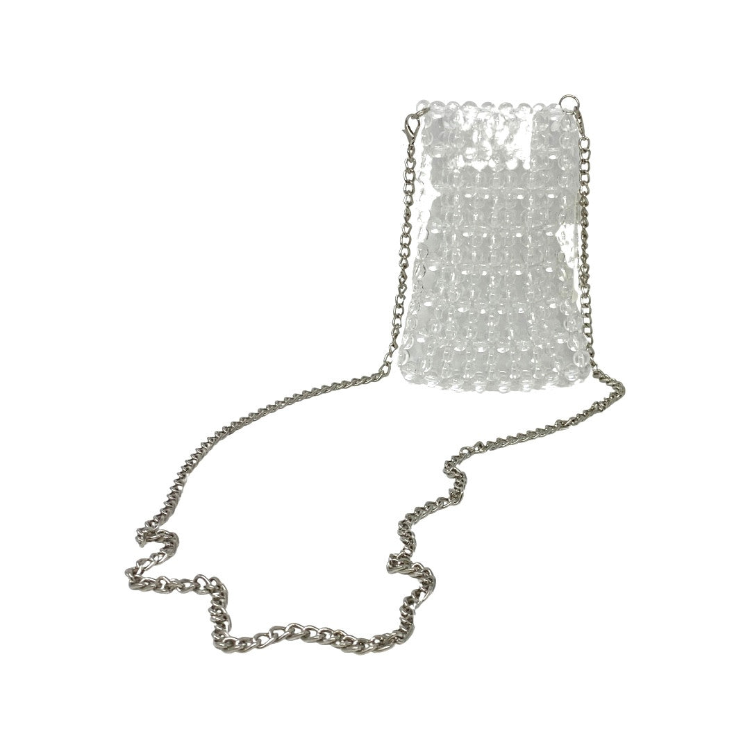 La Regale Clear Beaded Pouch Bag-Thumbnail