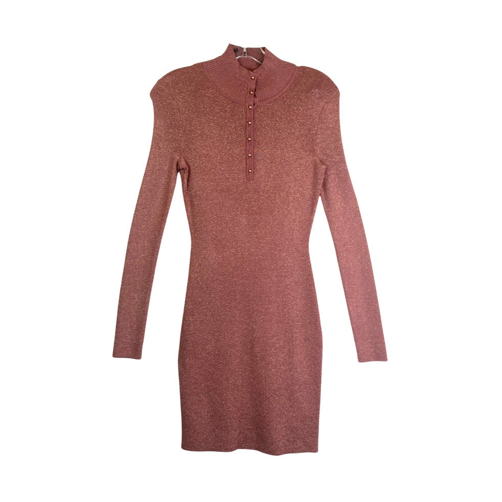 Intermix Dusty Rose Glitter Knit Dress-Thumbnail