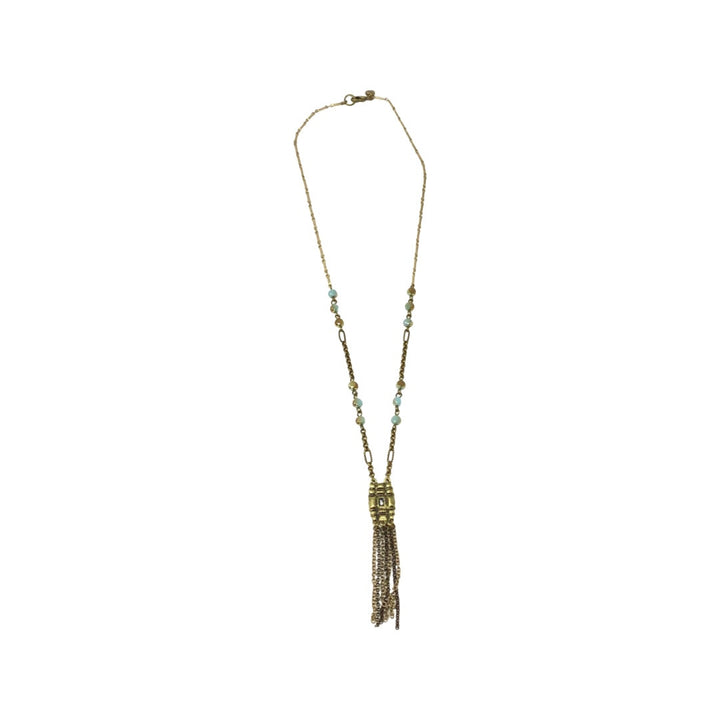 Embellished Dangle Tassel Necklace-Back