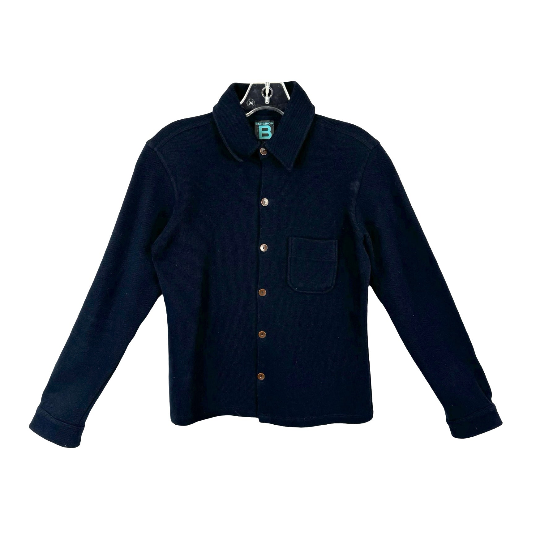 BenSimon Knit Long Sleeve Button Down