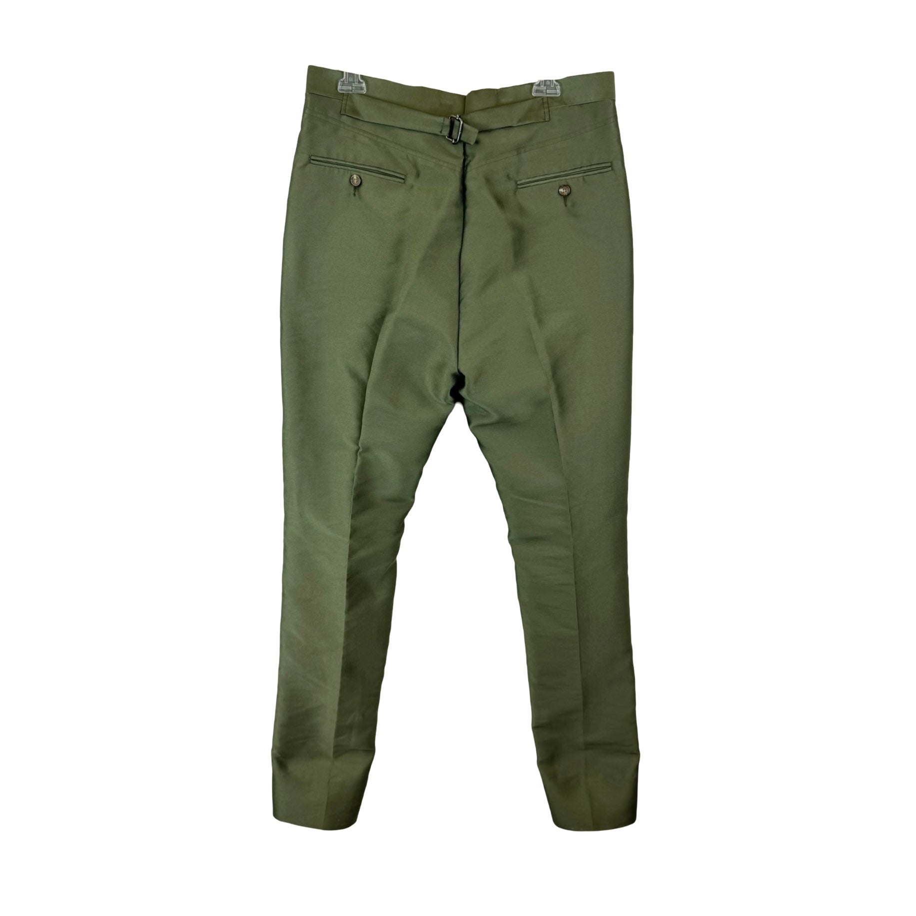 Duckie Brown Green Silk Pants