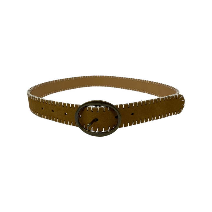 Linea Pelle Tan Blanket Stitch Belt