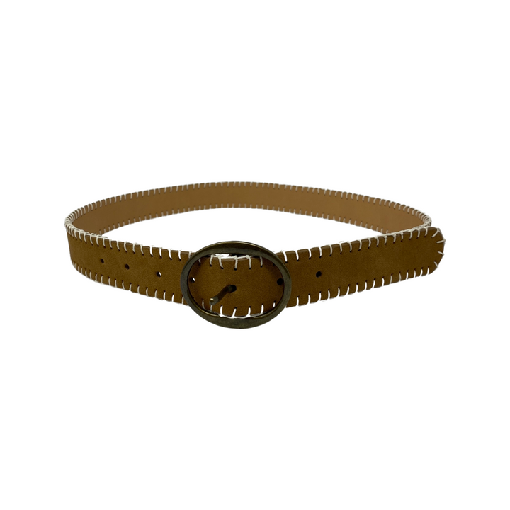 Linea Pelle Tan Blanket Stitch Belt-Thumbnail