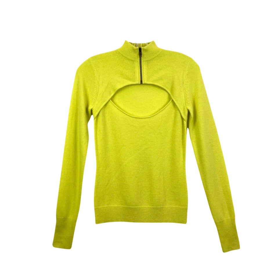Intermix Yellow Long Sleeve Cut Out Detail Sweater-Thumbnail