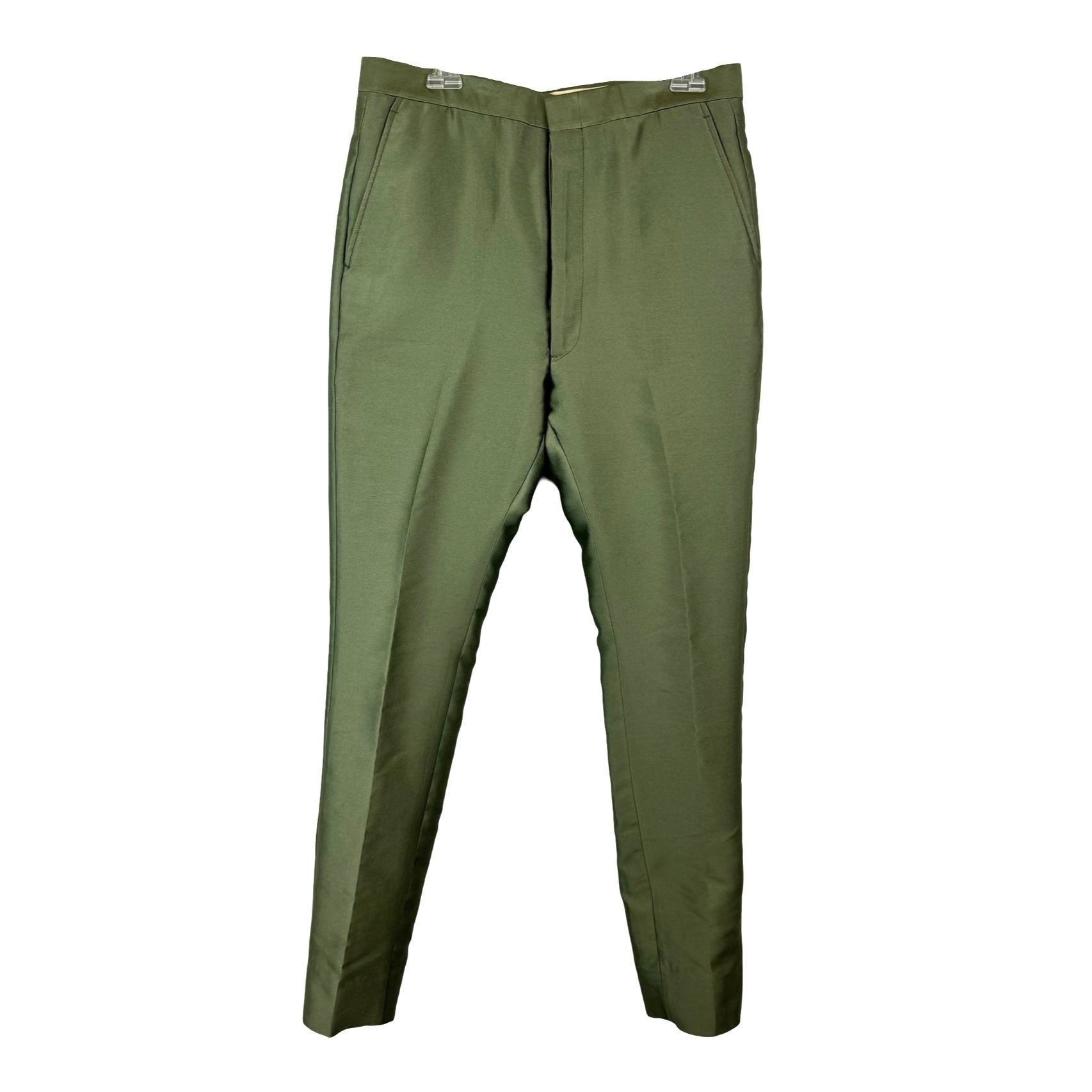 Duckie Brown Green Silk Pants