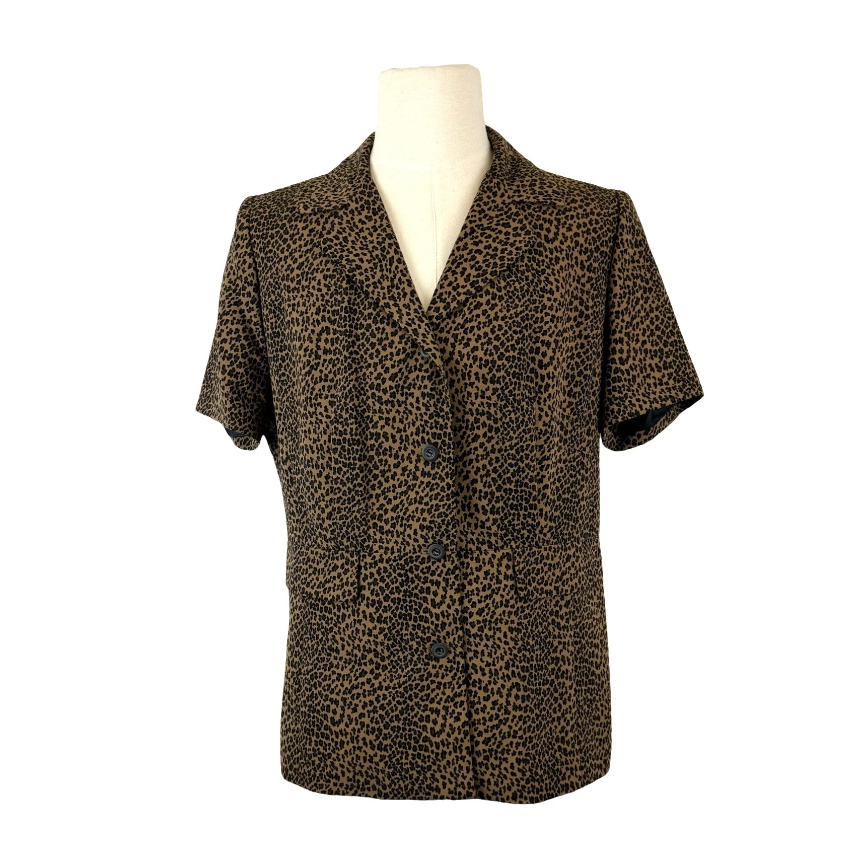 Vintage Danny & Nicole Leopard Print Button Down Shirt