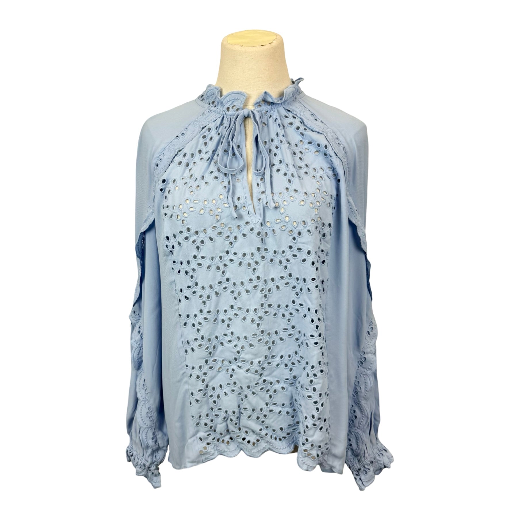 Reiss Flora Broderie Scalloped Blouse