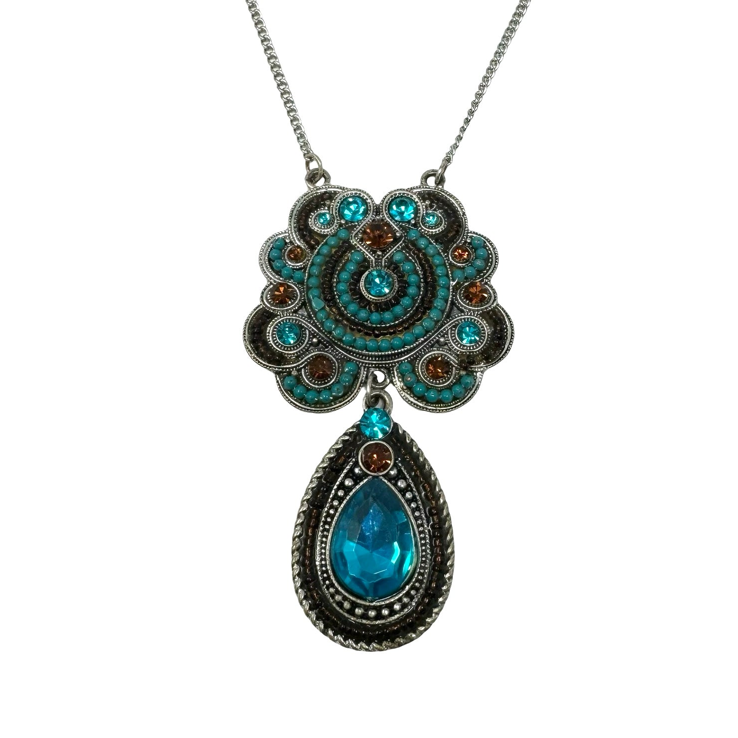 Ornate Embellished Pendant Necklace