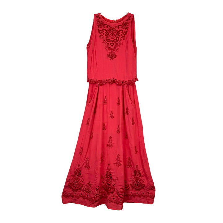 Nanette Lepore Floral Eyelet Maxi Dress-Front