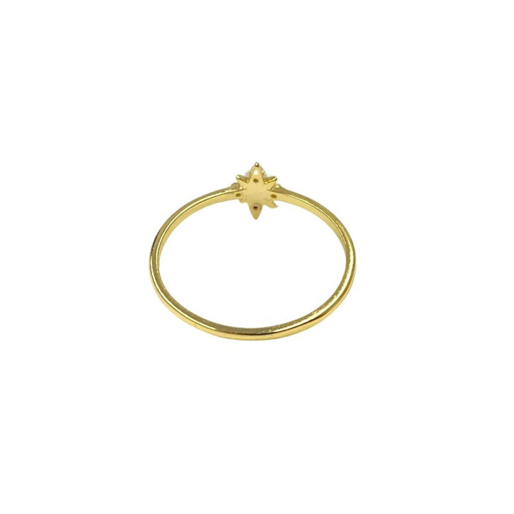 Shashi Celestina Pavé & Swarovski Pearl Starburst Ring-Back