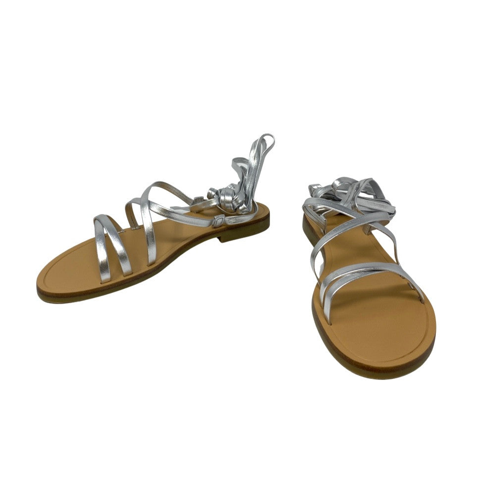 & Other Stories Silver Lace Up Sandals-Side