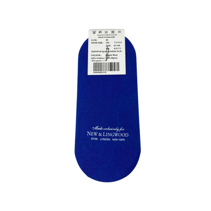 New & Lingwood Blue and Red Dot Ankle Socks-Back