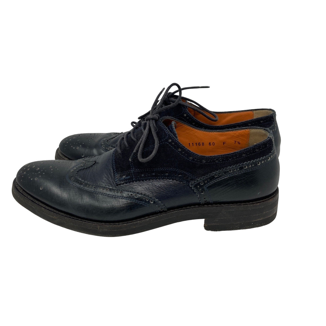 Santoni Suede and Leather Brogued Lace Ups-side