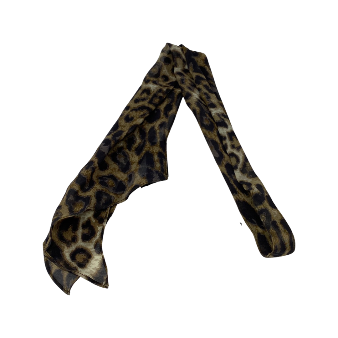 Nili Lotan Brown Leopard Print Skinny Scarf-Detail2