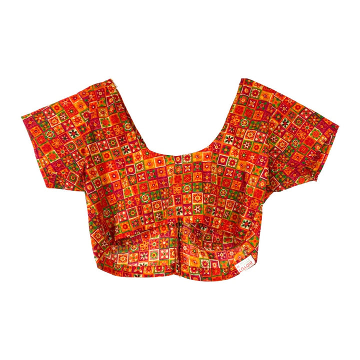 Bidyut Floral Tile Print Crop Top-Thumbnail