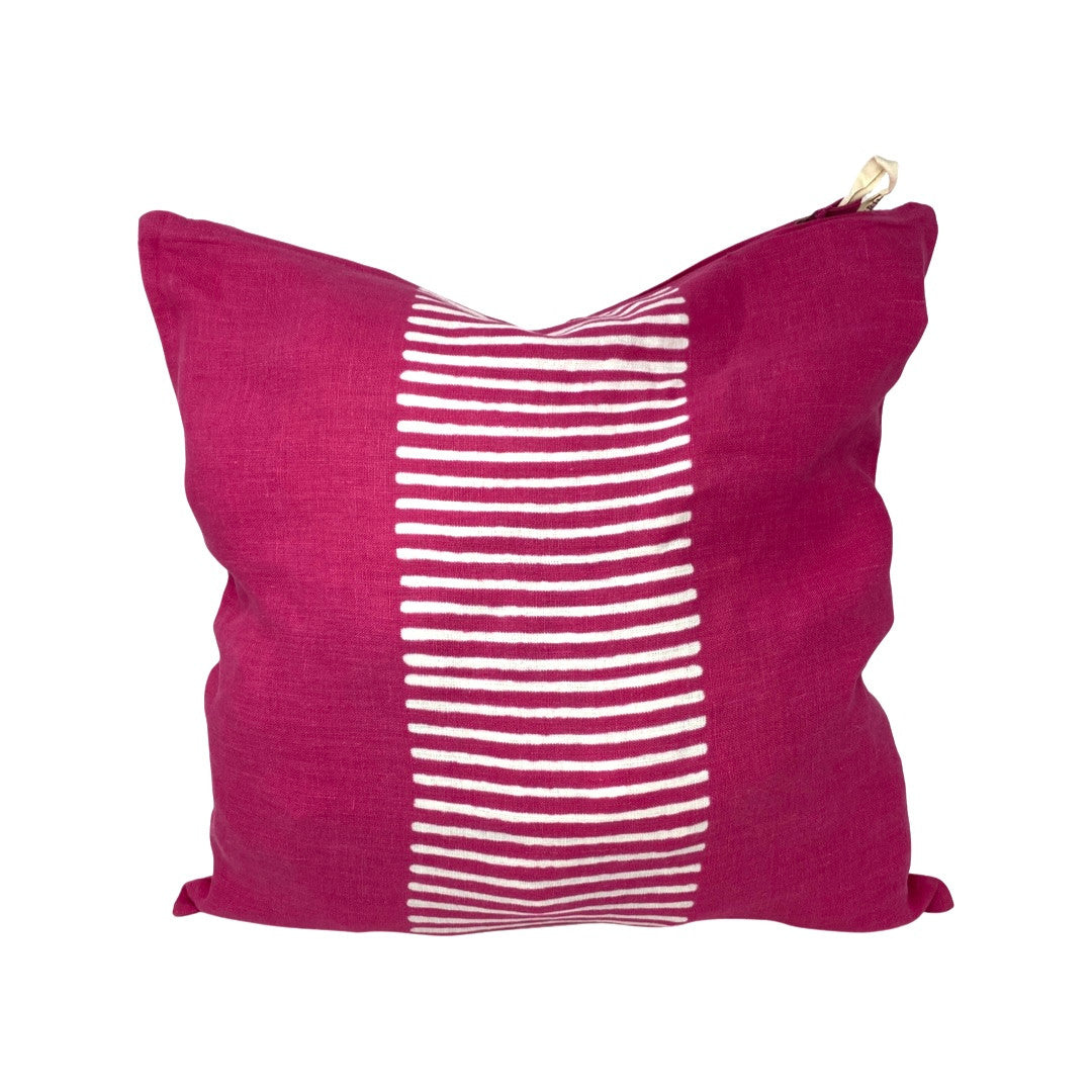 Sir and Madam Pure Linen Center Stripes Print Pillowcase-Thumbnail