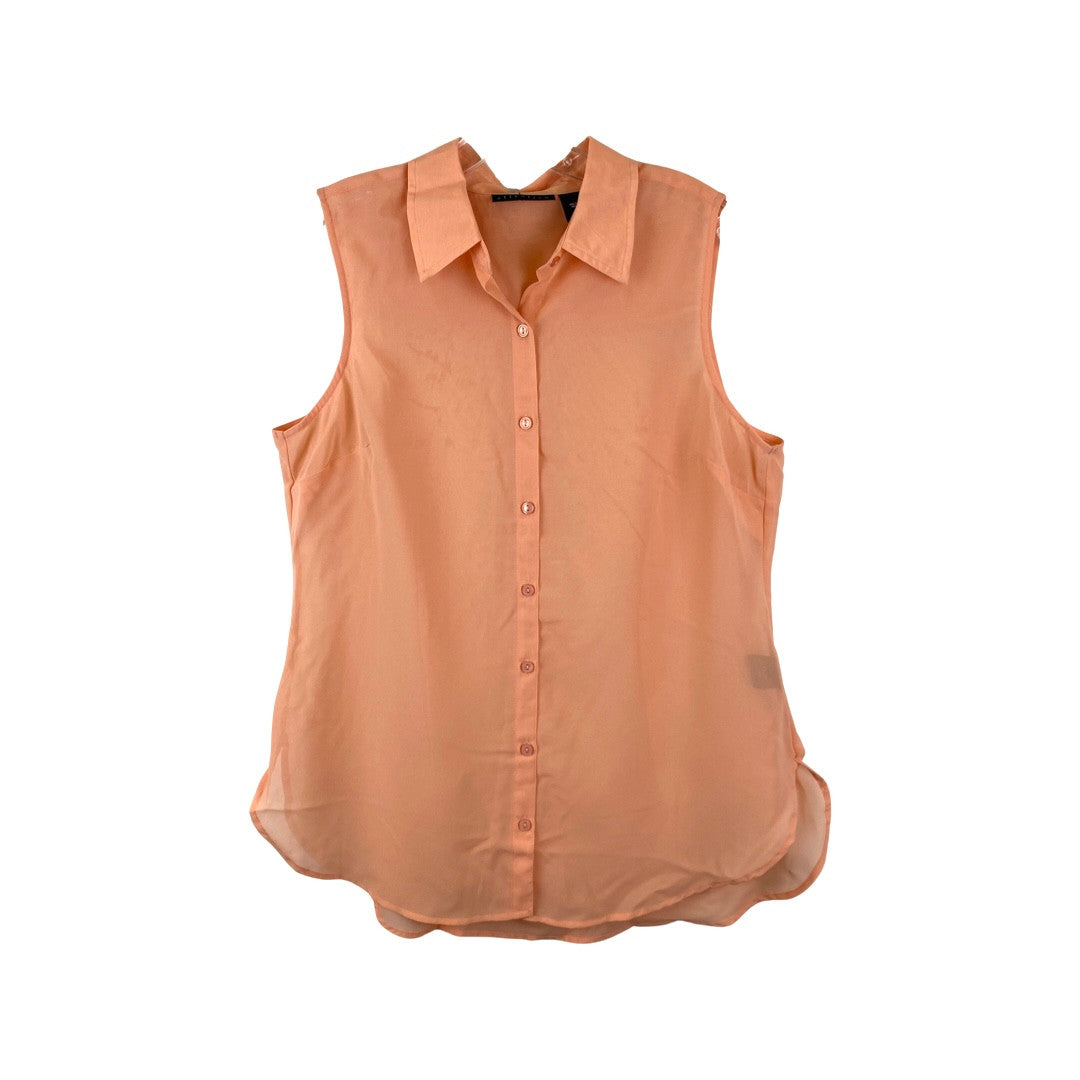 Attention Sleeveless Button Up Top-Thumbnail