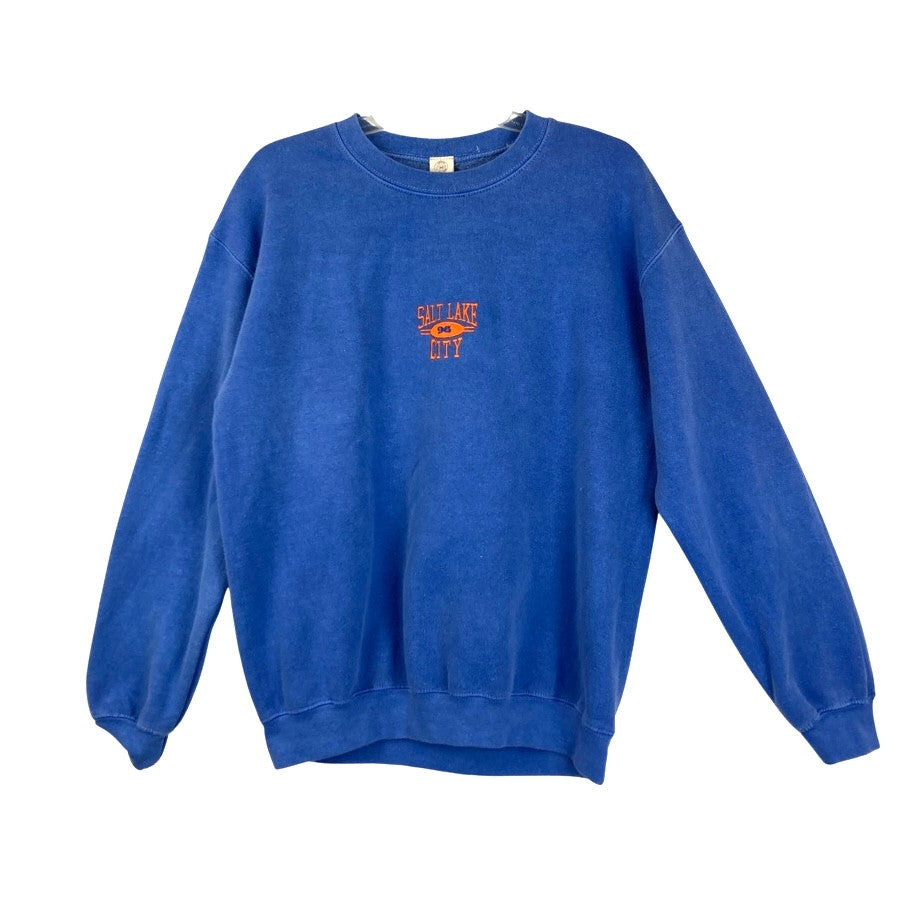 Urban Outfitters Salt Lake City Crewneck Sweater-Blue Front