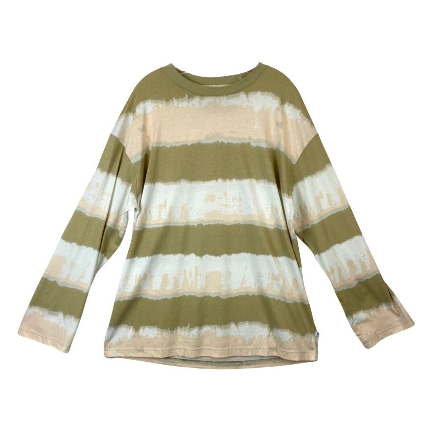Urban Outfitters Oversized Blurred Stripe Tee-Beige front