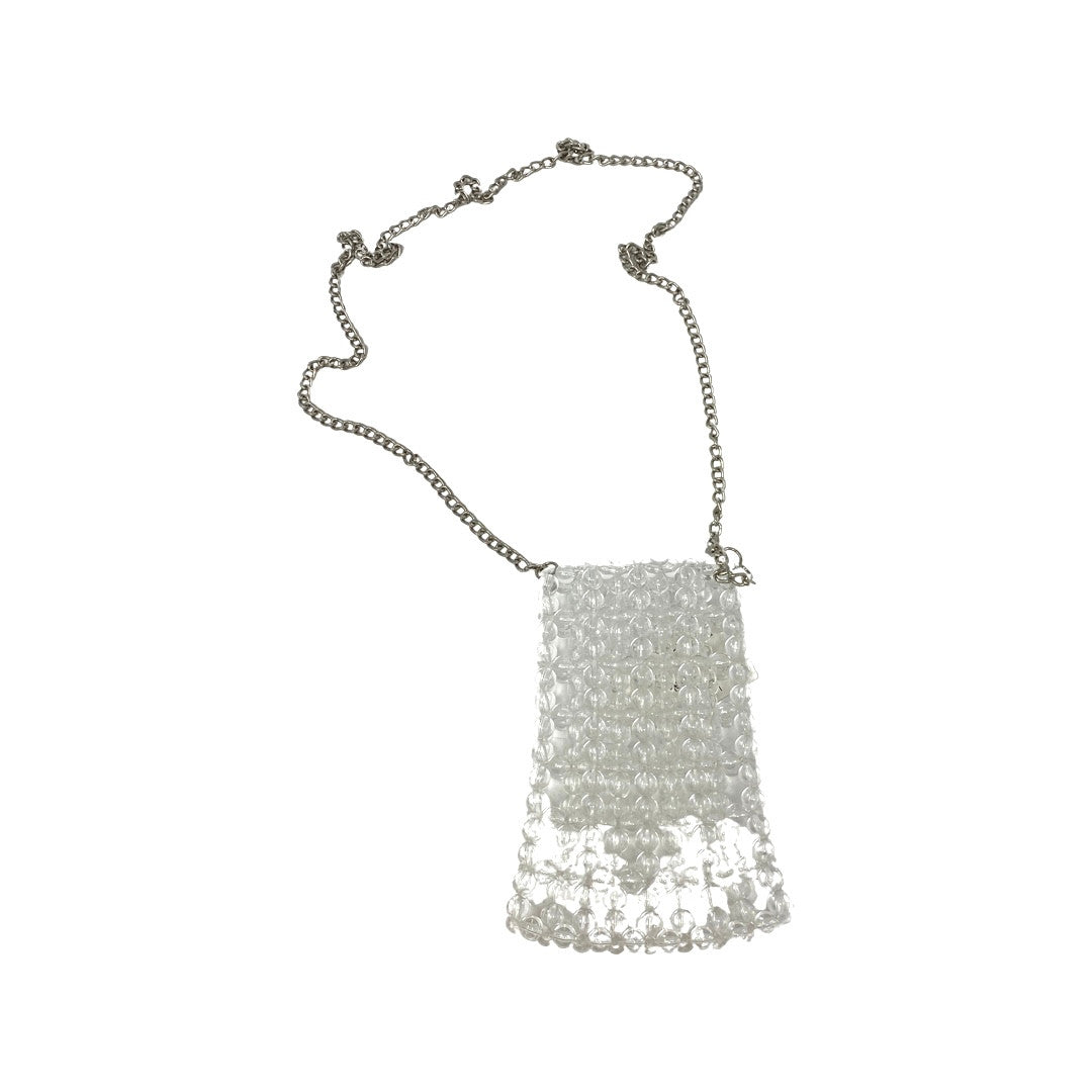 La Regale Clear Beaded Pouch Bag-Back