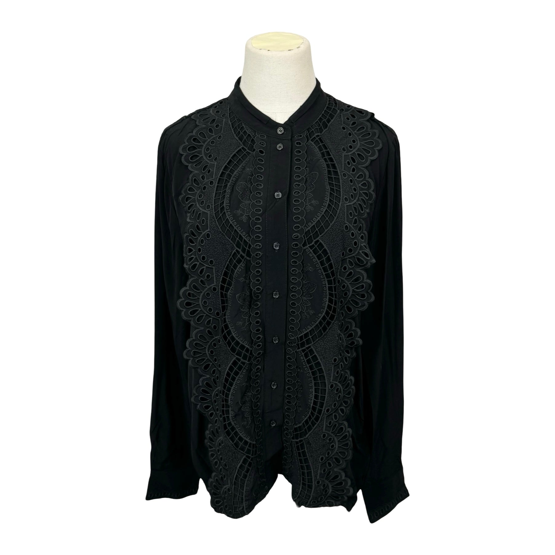 Reiss Karina Embroidered Front Blouse