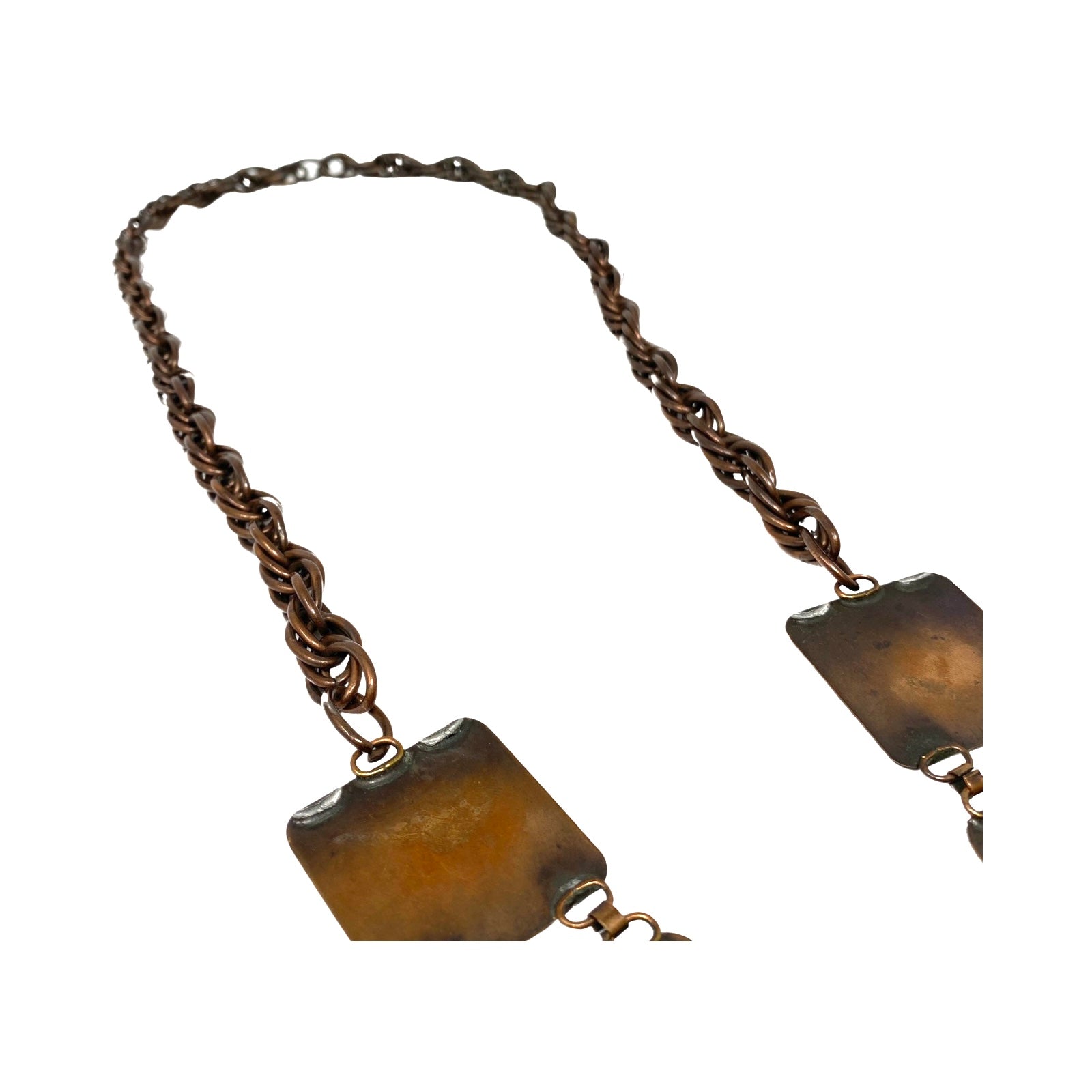Flat Copper Pendant Statement Necklace