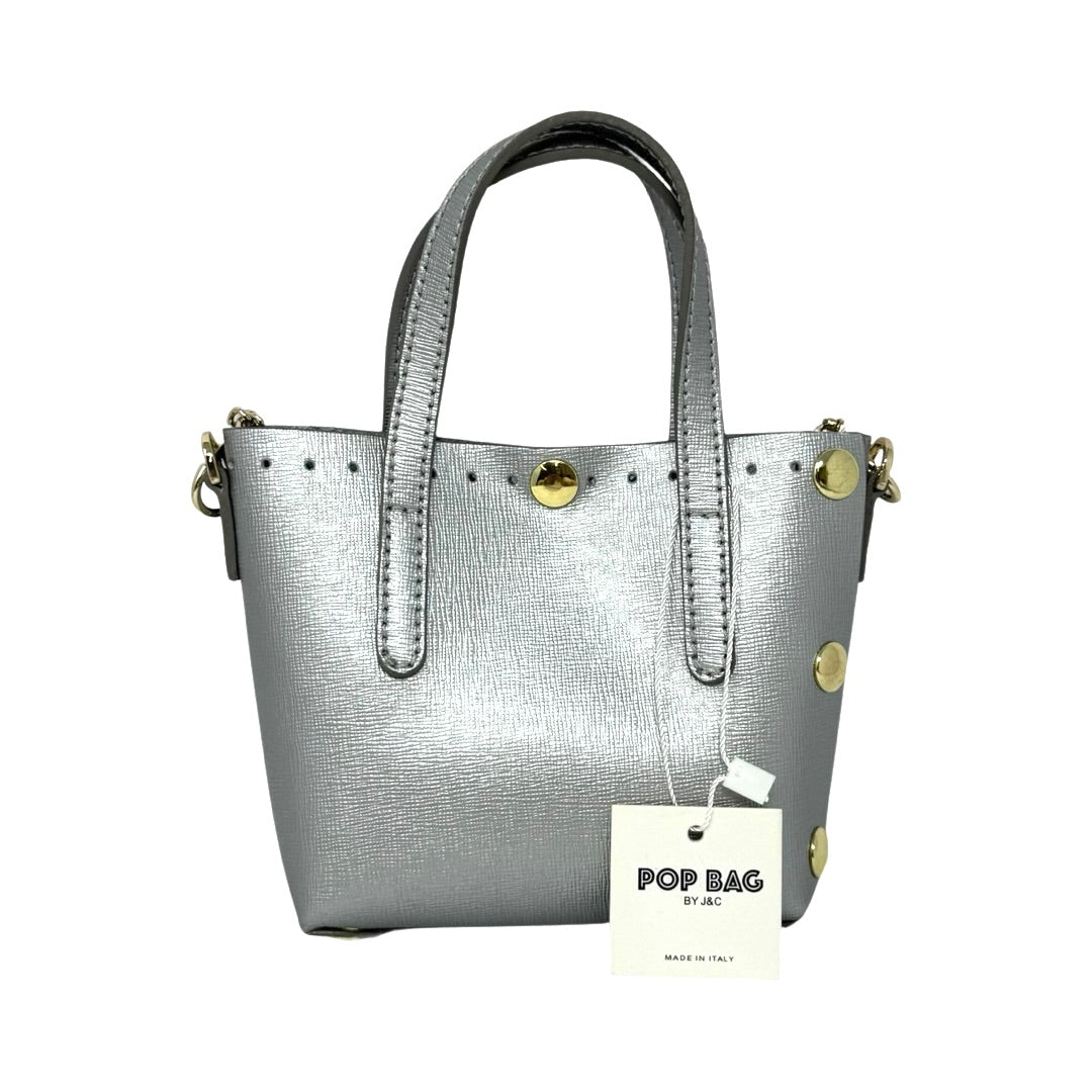 Pop Bag Micro Metallic Crossbody Bag-Silver Back