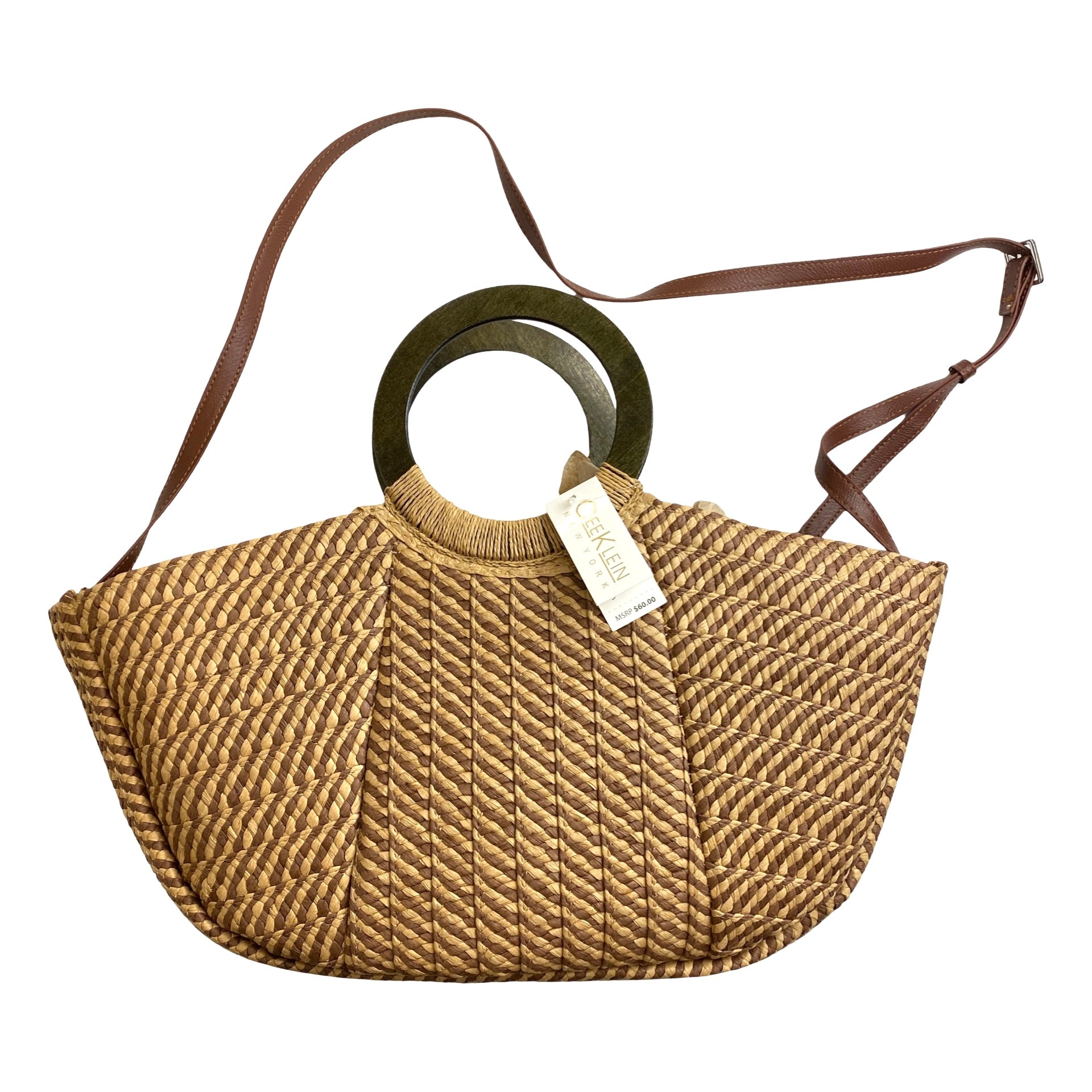 Cee Klein New York Patterned Raffia Beach Bag