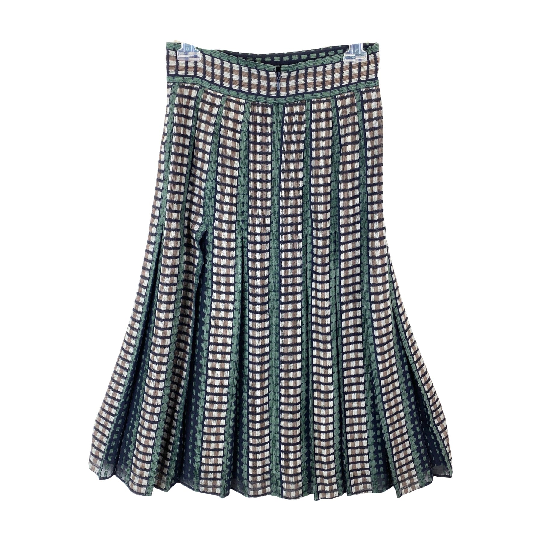 Bottega Veneta Patterned Pleated Midi Skirt