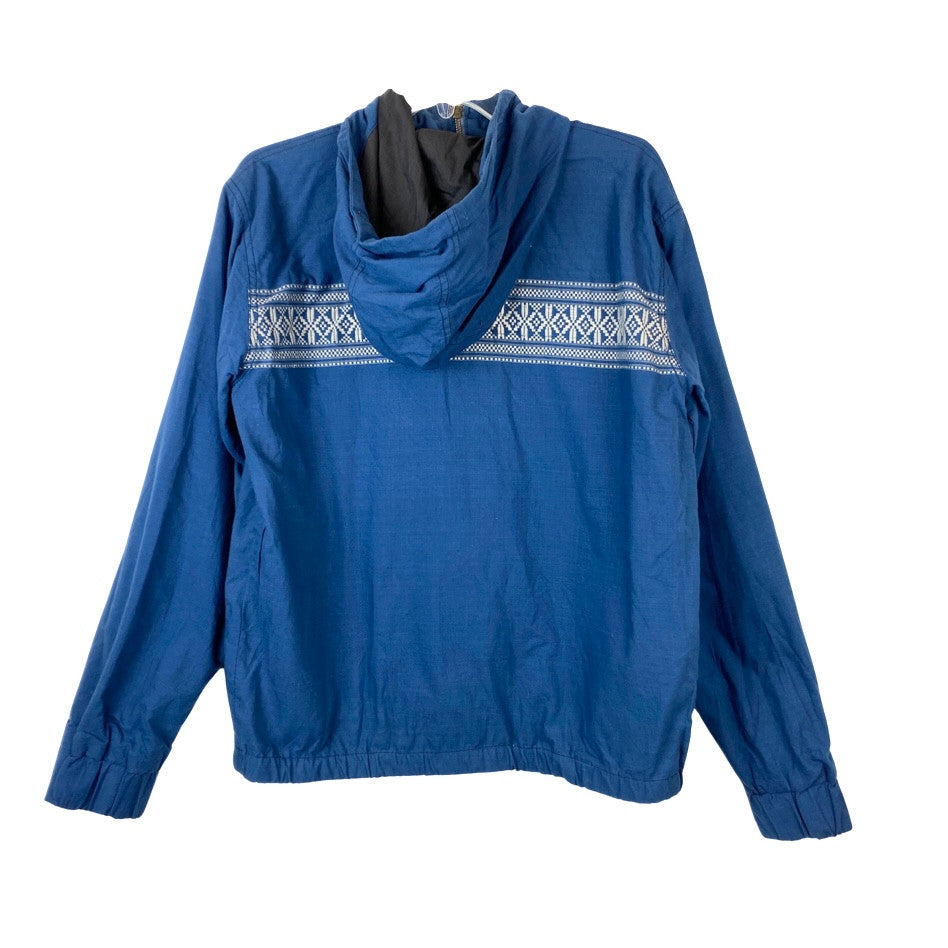 Burkman Bros Fair Isle Zip up Sweatshirt-Blue Back