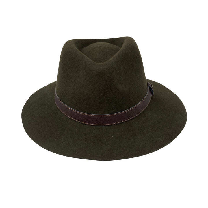 Wallaroo Hat Company Wool Felt Durango Fedora-green front