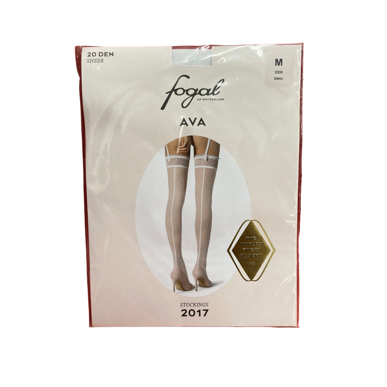 Fogal Ava Stay Up White Stockings-Thumbnail