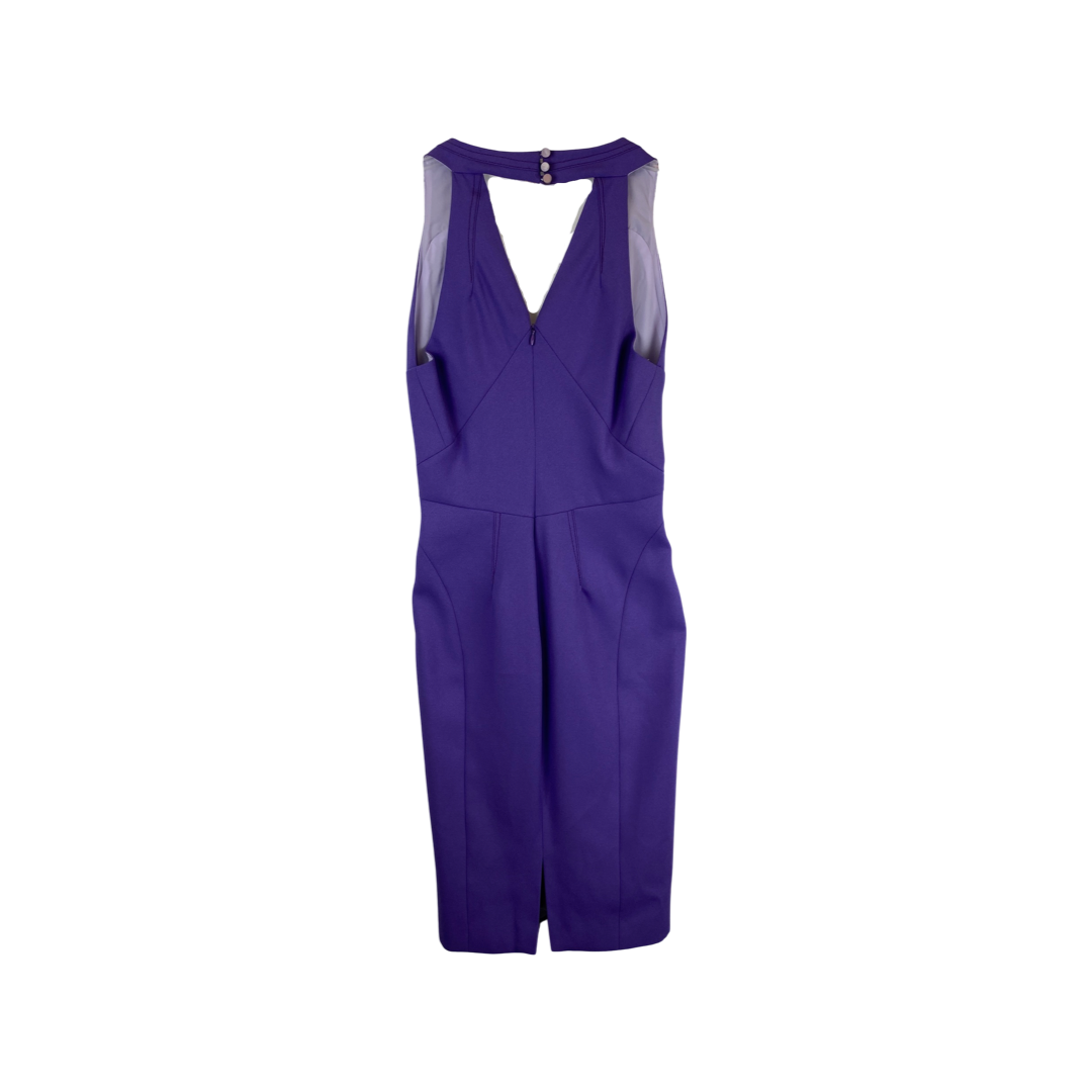 Z Spoke by Zac Posen Contrast Stitch Fitted Dress-Back