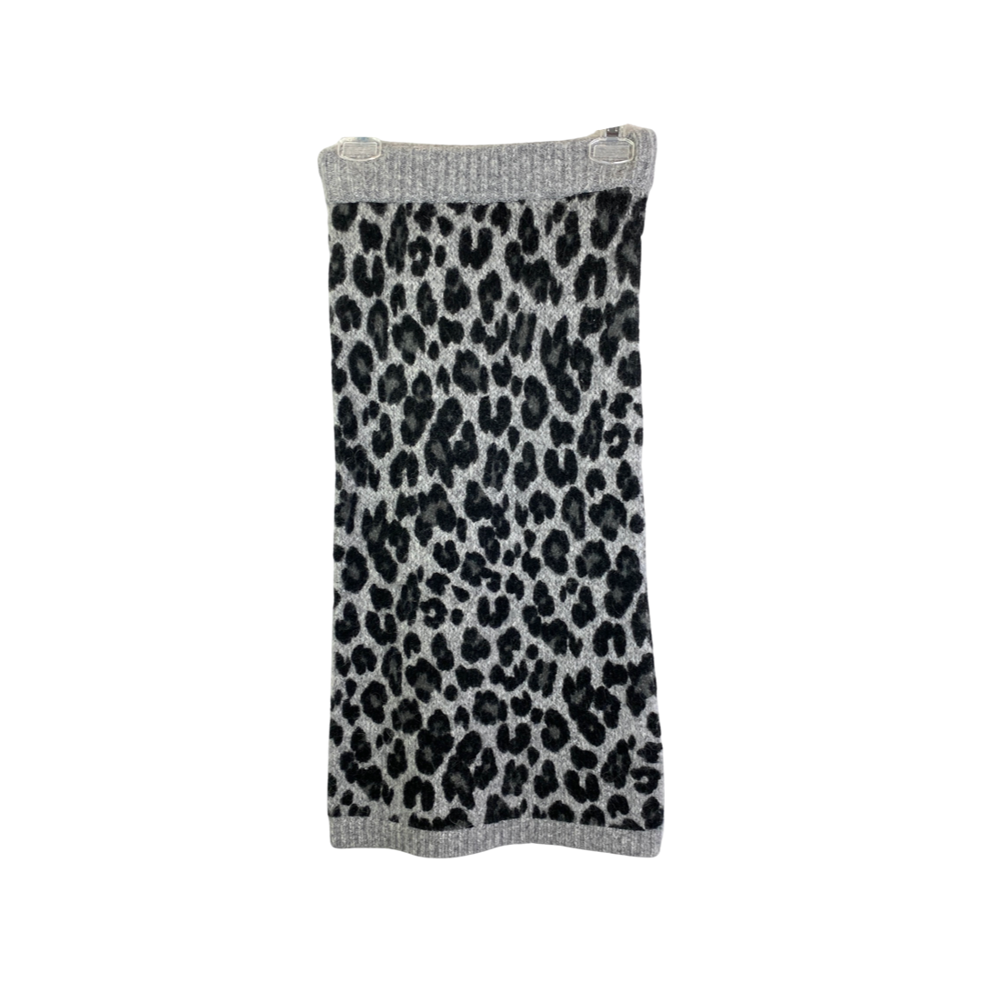 Black and Gray Leopard Print Sweater Set-Skirt