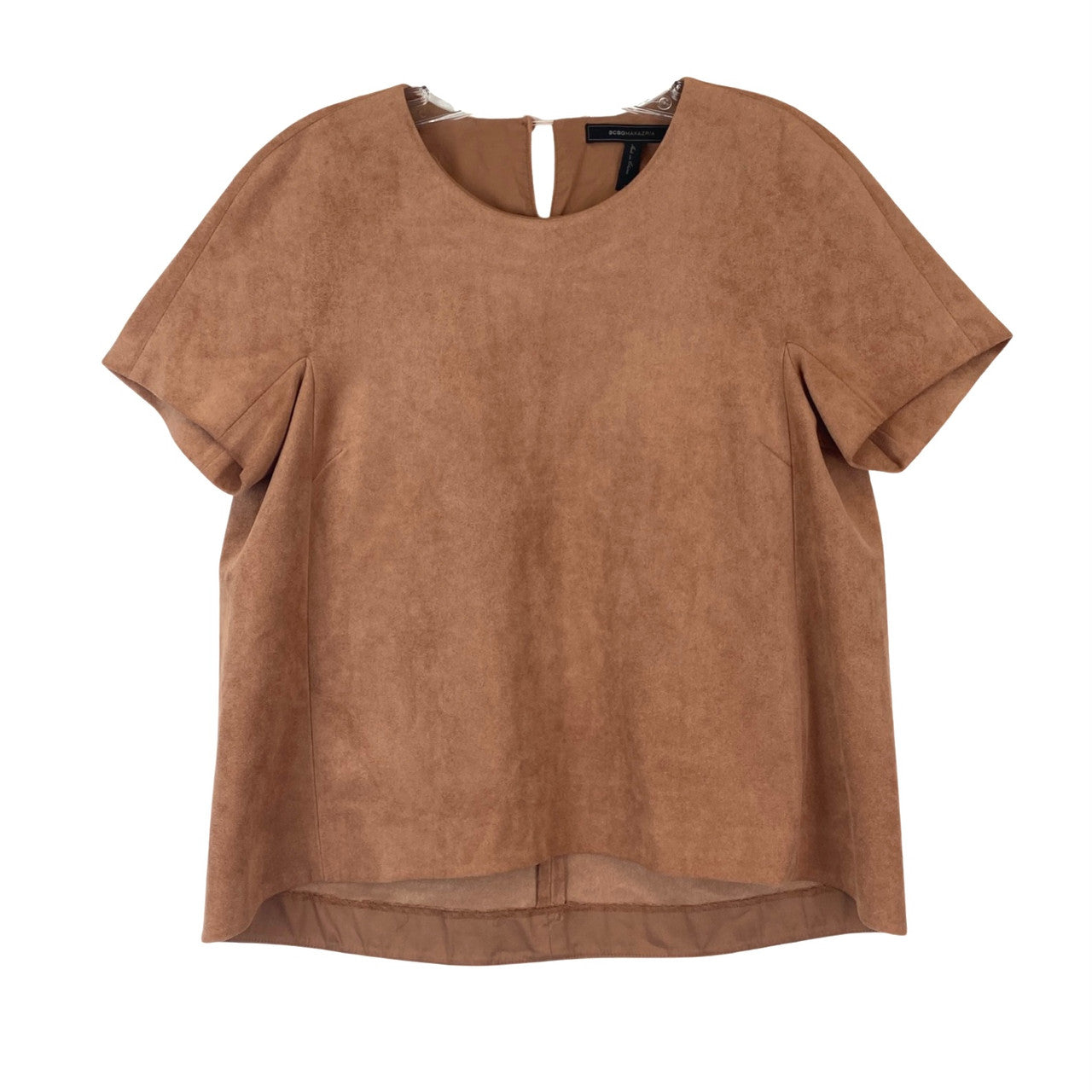 BCBGMAXAZRIA Faux Suede Short Sleeved Top-Thumbnail