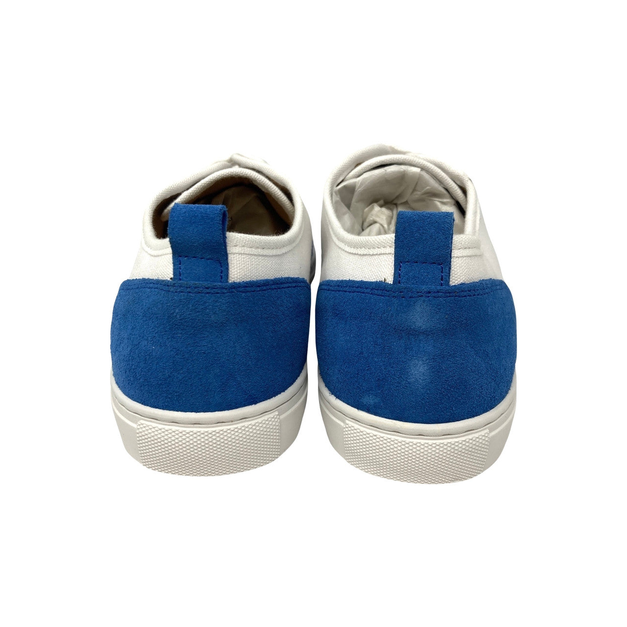 Aprix White Canvas And Royal Blue Suede Sneaker-heel